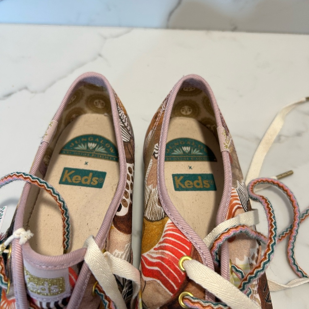Justina Blakeney Keds X Jungalow Champions Pink Chorus Sneakers women  6.5  NWT - Picture 3 of 8
